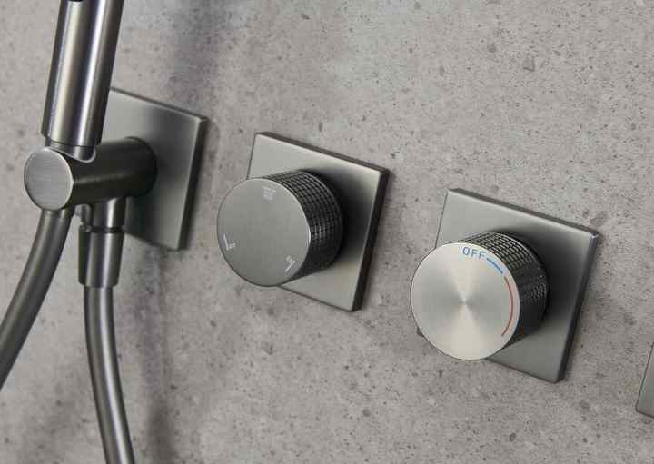 Juno Wall Mounted Dual Handle Rainfall Head Shower Set