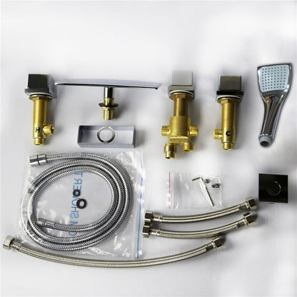 Juno Waterfall Roman Tub faucet with Handheld Shower