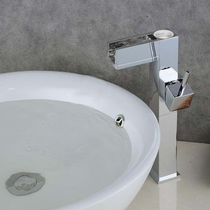 Juno Waterfall Spout Chrome Bathroom Sink Faucet