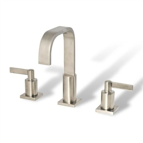 Juno Widespread Dual Handle Deck Mount Bathroom Sink Faucet Brushed Nickel