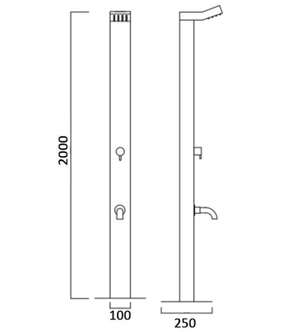 Juno Classical Design Stainless Steel Finish Outdoor Shower Stand