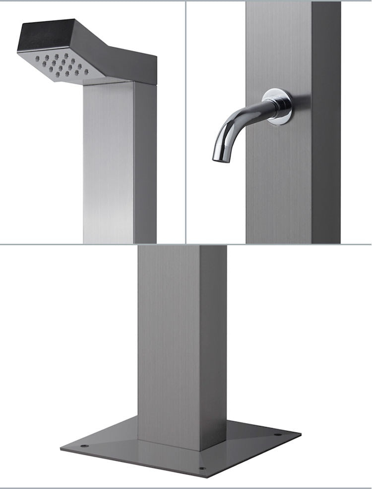 Juno Classical Design Stainless Steel Finish Outdoor Shower Stand