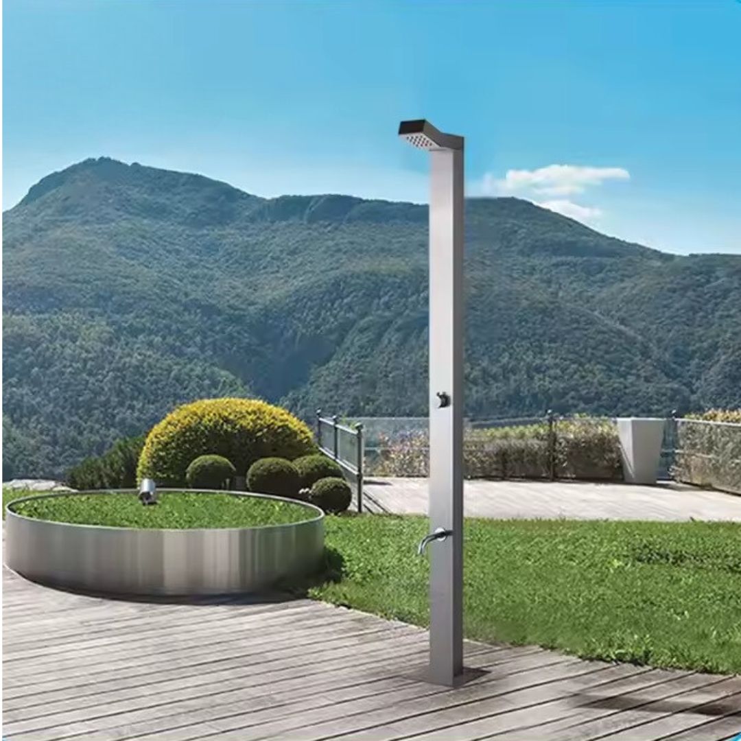 Juno Classical Design Stainless Steel Finish Outdoor Shower Stand
