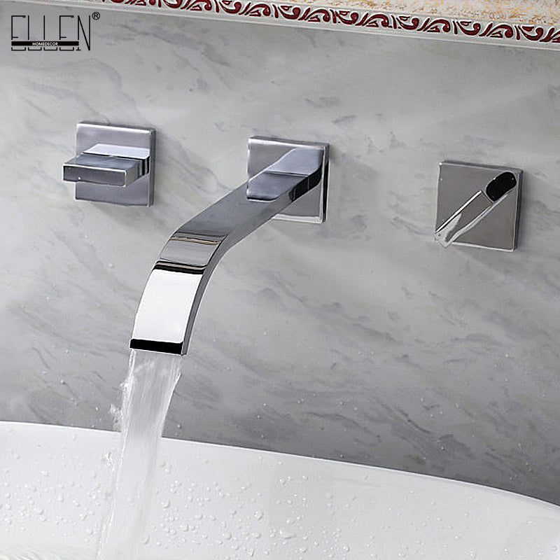 Juno Latori Chrome Finish Wall Mount Bathroom Sink Faucet