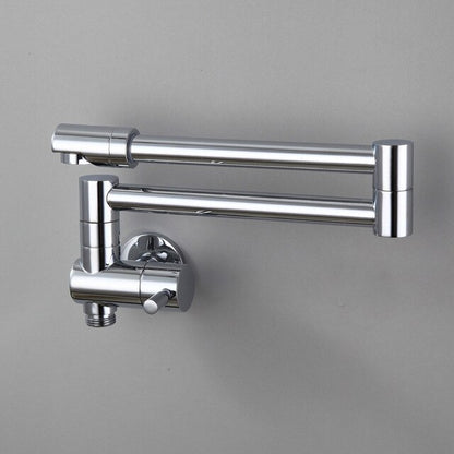 Juno Wall Mount Foldable Brass Kitchen Faucet With Coiled Rotating Biget Kitchen Sink Faucet