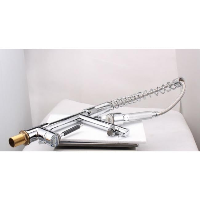 Chrome Finish Brass Body Color Changing LED Pull-Down Kitchen Sprayer 