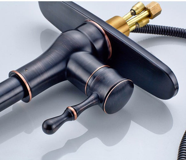 Juno Kitchen Faucet Single Handle With Faucet Coverage Plate Bronze, Brushed, Chrome