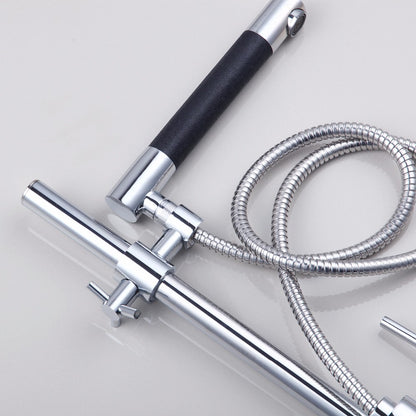 Pull Down Free Move Kitchen Faucet Chrome Finish Deck Mount Single Hole / Handle Mixer Tap