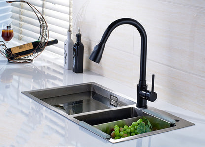 Juno Black Kitchen Faucet Deck Mount Single Lever with Pull Out Sprayer