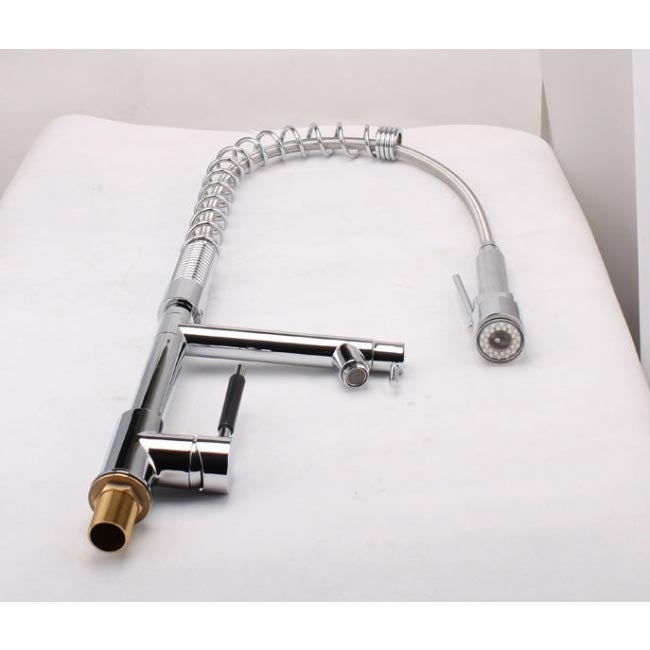 Chrome Finish Brass Body Color Changing LED Pull-Down Kitchen Sprayer 