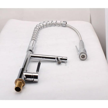 Chrome Finish Brass Body Color Changing LED Pull-Down Kitchen Sprayer 