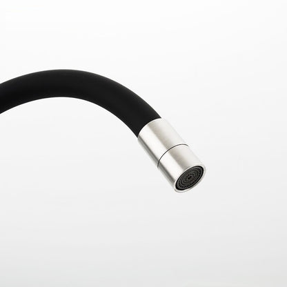 Juno Stainless Steel Chrome & Black Wall Mount Single Handle Kitchen Sink faucet