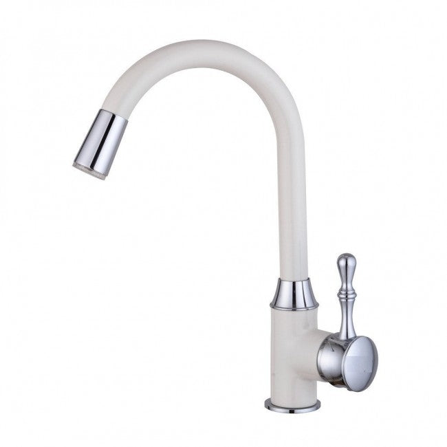 La Paz Kitchen Sink Faucet With LED light In White Painting