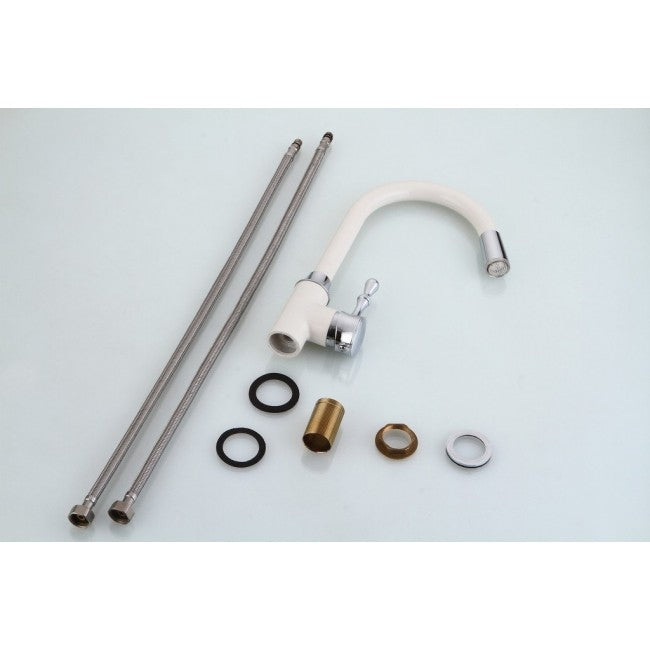 La Paz Kitchen Sink Faucet With LED light In White Painting