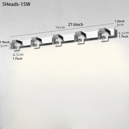 Juno Modern Crystal Cubes Wall LED Vanity Light Bulbs