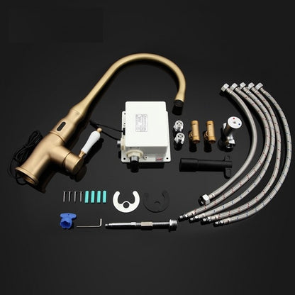 Lecce Long Neck Deck Mounted Gold Finish Single Lever Kitchen Sink Faucet