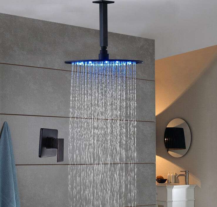 Oil Rubbed Bronze Wall Mount LED Shower Set
