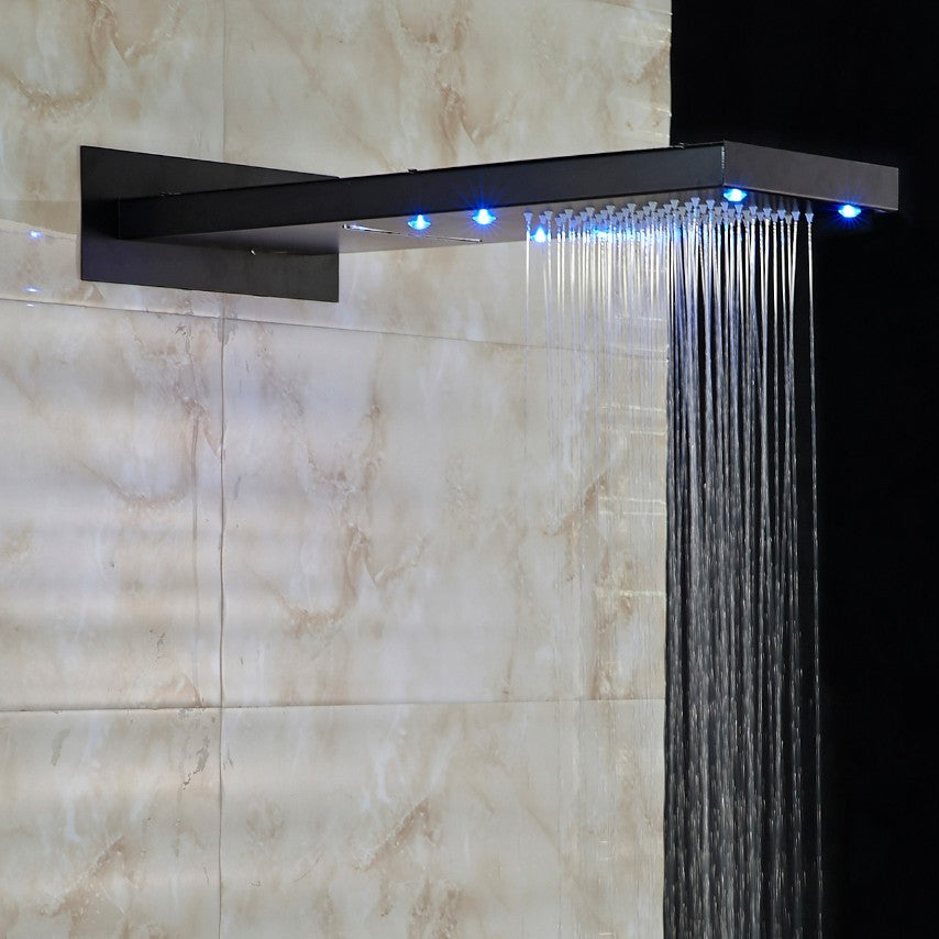 Double Handles LED Waterfall Oil Rubbed Bronze Rain Shower Systems