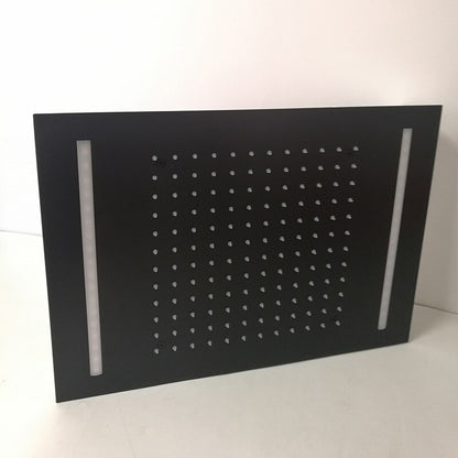 Luxury Large Black Built-in Rain Shower Set With Body Hydromassage Jets & Thermostat Smart Mixer