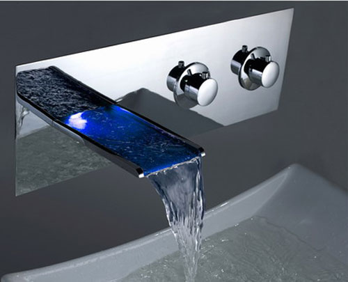 LED Waterfall Faucet with Brass Chrome Finish