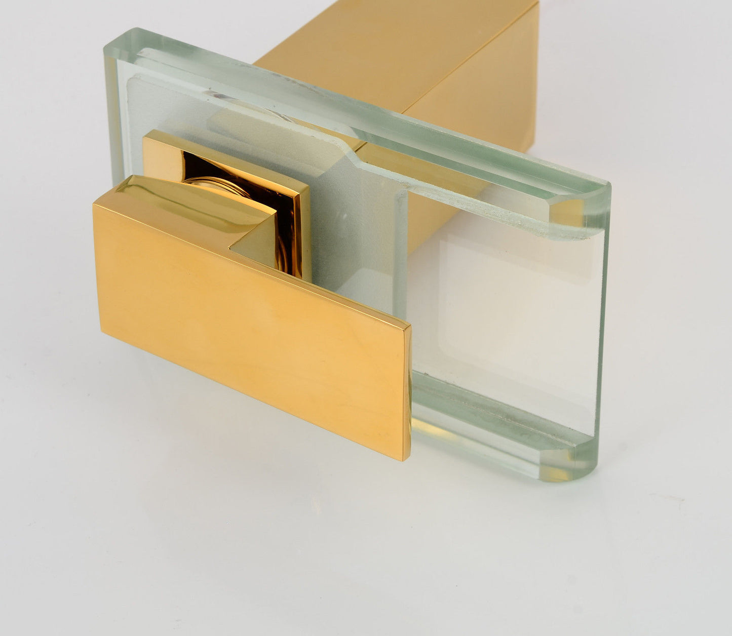 Color Changing LED Waterfall Gold Finish Bathroom Sink Faucet