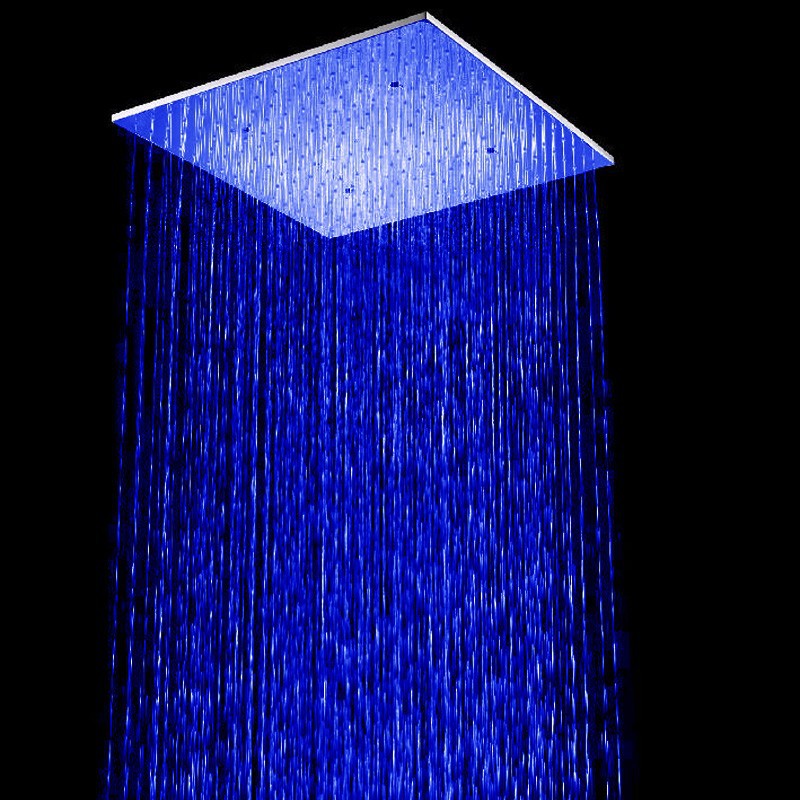 LED Rain Mist 20 Inch Shower Head - Blue