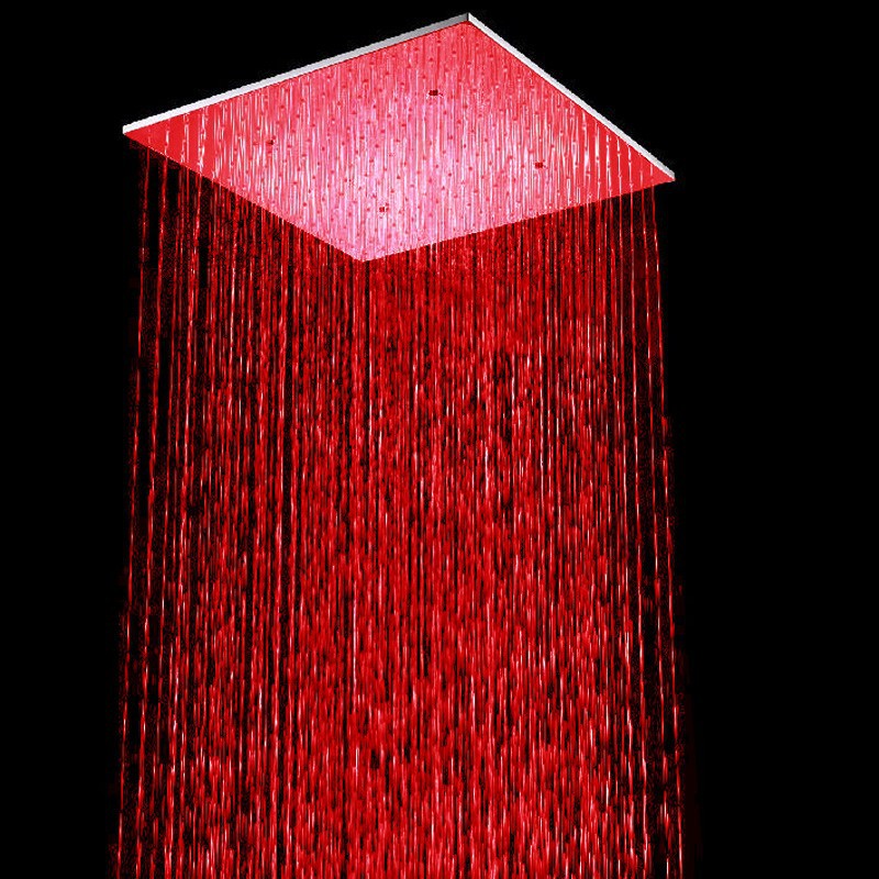 LED Rain Mist 20 Inch Shower Head - Red