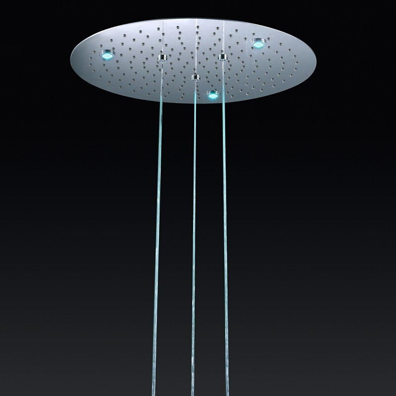 JUNO 20 Inches Round LED Concealed Embedded in Wall Thermostatic Shower with Mixer Valve & Handheld Shower