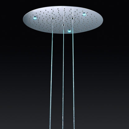 JUNO 20 Inches Round LED Concealed Embedded in Wall Thermostatic Shower with Mixer Valve & Handheld Shower