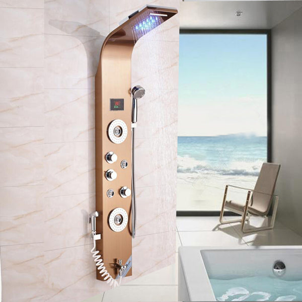 LED Shower Column Massage Jets With Hand Shower Set