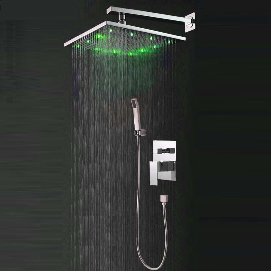 Juno Square LED Shower Head - Shower Head Set with Hand Held Shower