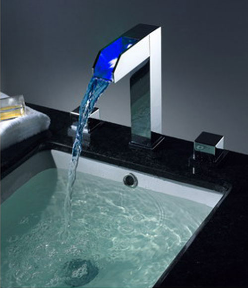 LED Waterfall Single Lever Bathroom Sink Faucet