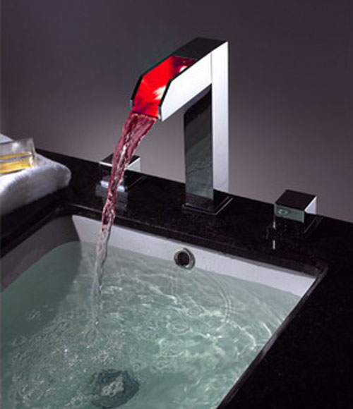 LED Waterfall Single Lever Bathroom Sink Faucet