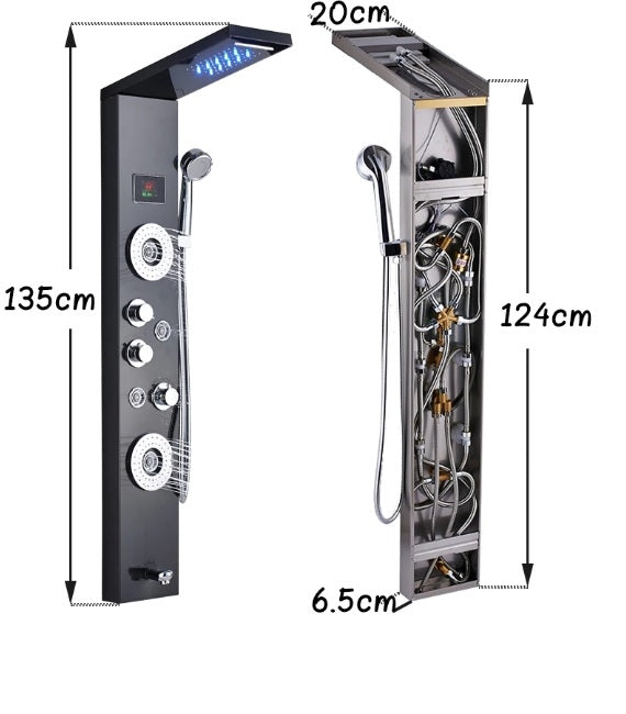 LED Temperature Display Bathroom Shower Panel with Hand Shower 
