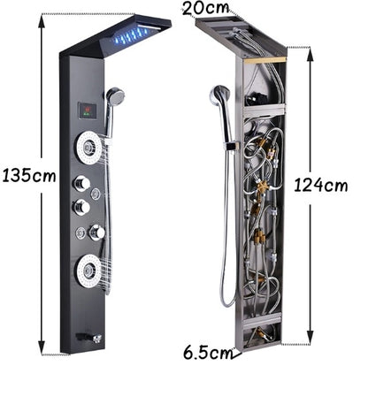 LED Temperature Display Bathroom Shower Panel with Hand Shower 