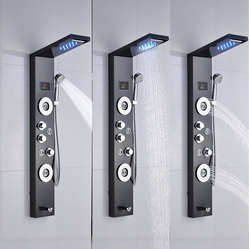 LED Temperature Display Bathroom Shower Panel with Hand Shower 