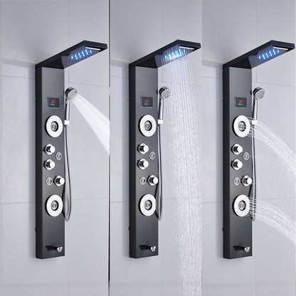 LED Temperature Display Bathroom Shower Panel with Hand Shower 