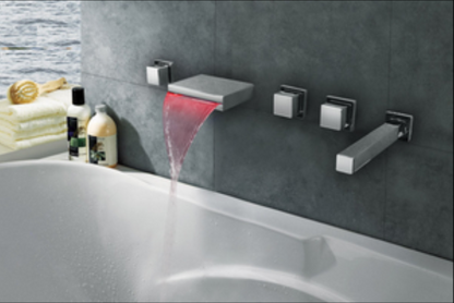 LED Waterfall bathtub Faucet With Shower Head