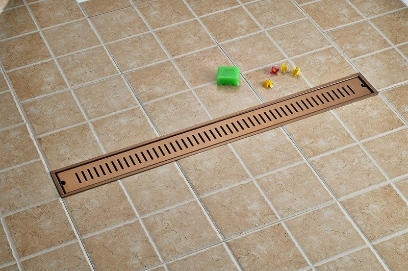 Linear Stainless Steel Long Gold Shower Drain System