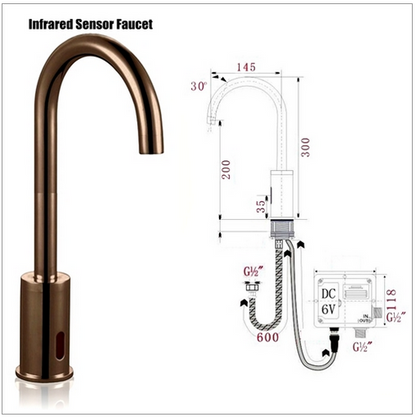 Long Neck Waterfall Motion Sensor Automatic Touchless Faucet in Oil Rubbed Bronze