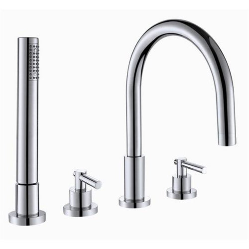 Double Handle Widespread Bathroom Faucet with Hand Shower
