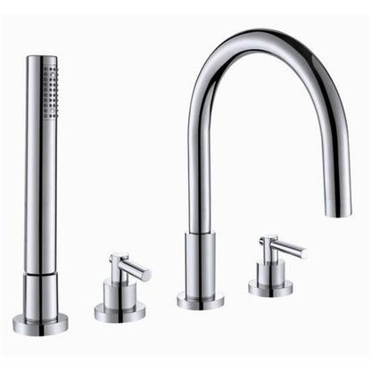 Double Handle Widespread Bathroom Faucet with Hand Shower