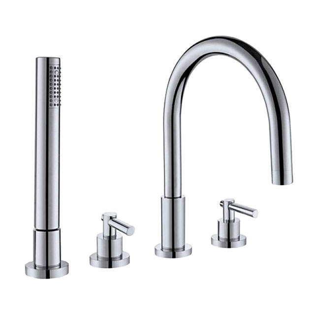 Double Handle Widespread Bathroom Faucet with Hand Shower