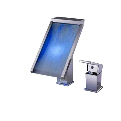 Deck Mount Waterfall Bathroom Sink Faucets with Chrome Finish