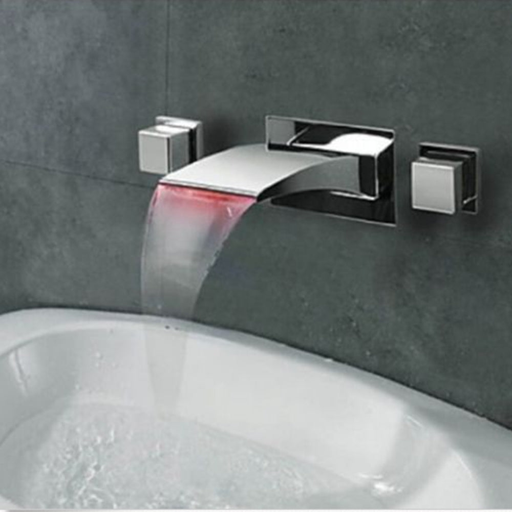 Lucca LED Waterfall Bathroom Sink Faucet Tub Mixer Tap