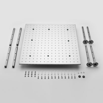 20" Square Brushed Stainless Steel LED Rain Shower Head