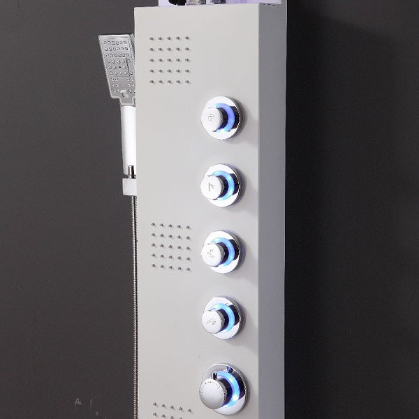 Luxury Design Stainless Steel Brushed Nickle LED Massage Shower Panel