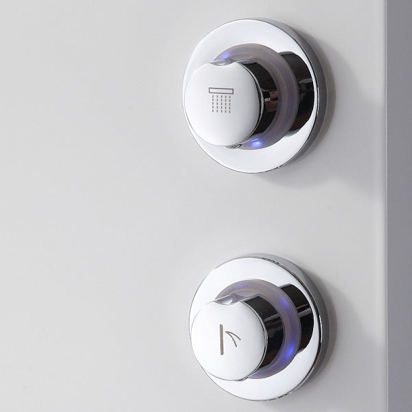 Luxury Design Stainless Steel Brushed Nickle LED Massage Shower Panel