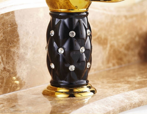 Luxury Gold Finish Bathroom Vessel Sink Faucet