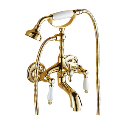 Luxury Gold  Finish Claw Foot Bathroom Bath-Tub Wall Mount Faucet